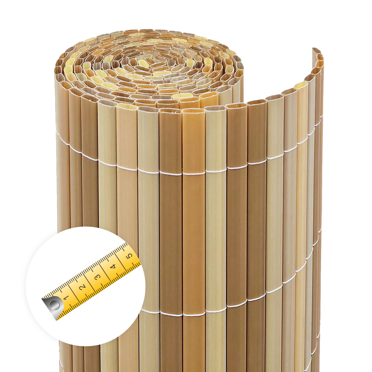 Sichtschutzmatte RÜGEN, naturoptik Meterware nach Wunschmaß